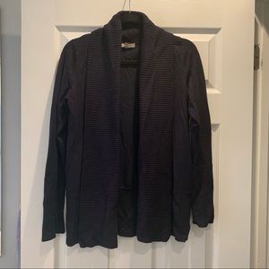 Joan Vass Navy Shawl Collar Knit Cardigan- Small
